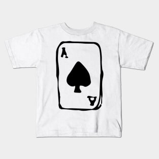 Ace of Spades Doodle Black Kids T-Shirt